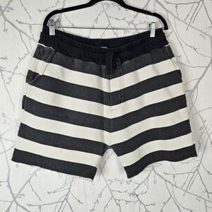 Osklen Colorblock Stripe Cotton Raw Hem Bermuda Shorts